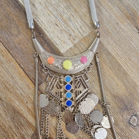 MIKA Master Of Coin Boho Gypsy Fringe Necklace - Picture 3 of 7